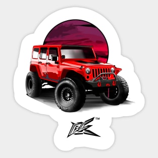 jeep wrangler rubicon red Sticker